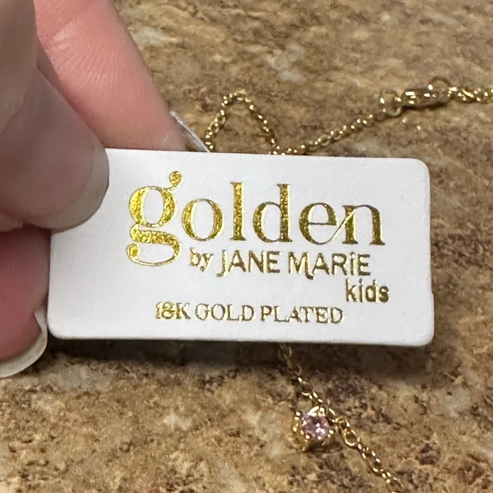 Jane Marie Peyton Chain Necklace with Gold Megaphone, Star and Crystal Charms